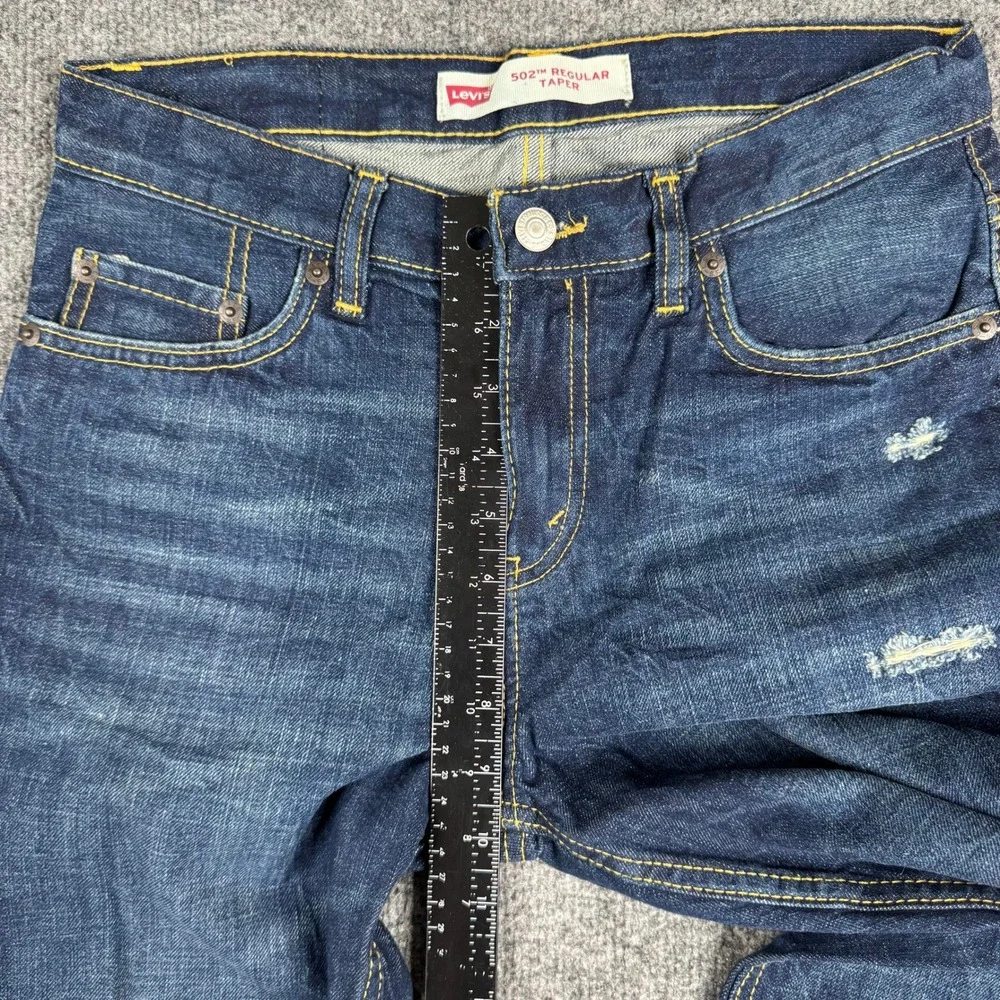 Levi's Jeans Boys Size 14 REG Blue 502 Regular Taper Distressed Cotton Denim